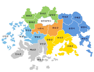 전라남도농공단지협의회 지도